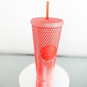 COPY - Starbucks Peach Coral Studded 24 oz Tumbler
